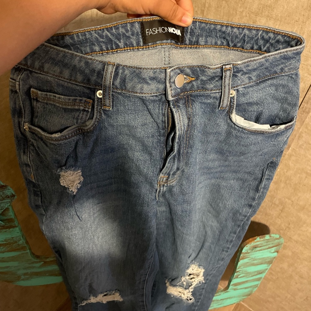 Fashion Nova Women's Classic Blue Boyfriend Jeans